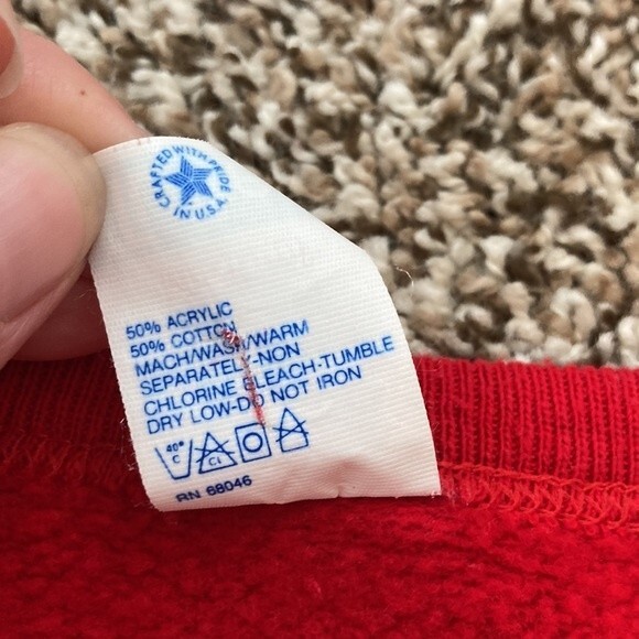 Vintage 90s Tultex Reindeer Christmas Sweatshirt Medium - Picture 8 of 8